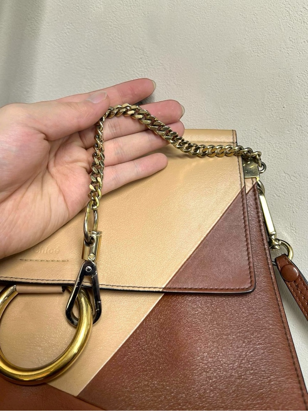 SOLD! Authentic Chloé Faye Colorblock Leather Crossbody Shoulder Bag - Picture 6 of 15